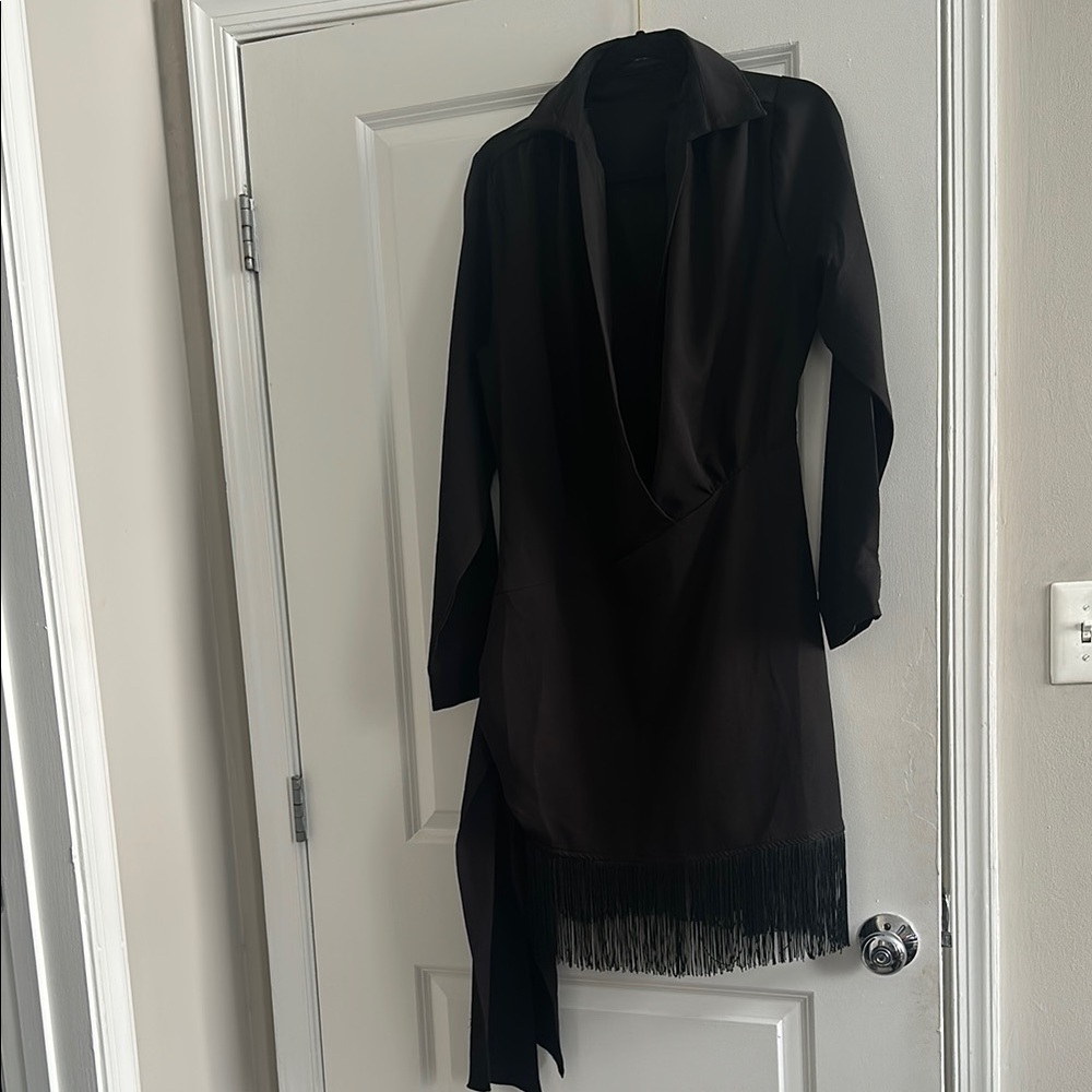 Elegant Black Fringe Dress